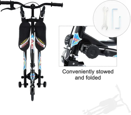 Miniatura 3 de Swing Scooter for Kids, 3 Wheels Foldable Wiggle Kick Scooter Push Drifting with 4 Adjustable Handlebar & 2 Rear LED Wheel for Boys and Girls Ages