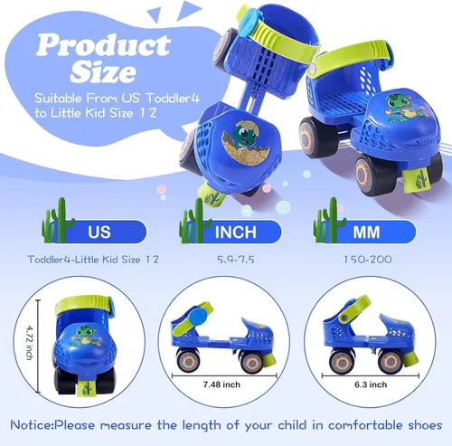Miniatura 2 de Kids Roller Skates for Girls and Boys Age 2-4 Years Old,Adjustable Quad Toddler Children Beginner Roller Skates
