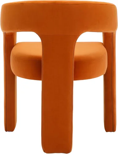 Miniatura 8 de Modern Barrel - Silla de comedor tapizada con brazos, cómoda silla auxiliar de terciopelo para sala de estar, oficina en casa, recepción