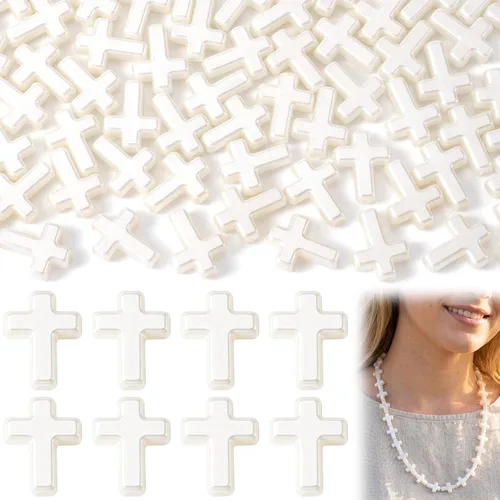 Miniatura 21 de 120 dijes de cruz para hacer joyas, cuentas de cruz religiosa para pulseras, cruces para hacer joyas, pulseras, collares, manualidades (6 colores)