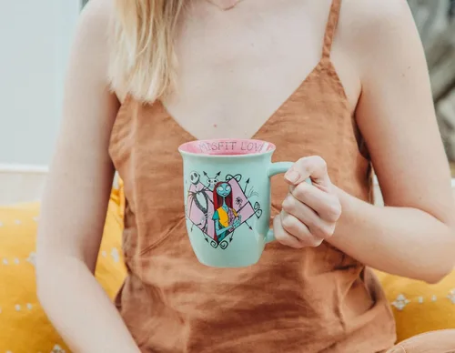 Miniatura 5 de Silver Buffalo Disney Nightmare Before Christmas Jack and Sally Misfit Love - Taza de cerámica con borde ancho, 16 onzas