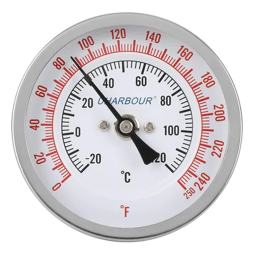 Miniatura 7 de Medidor de temperatura del agua, esfera de 3.0 in totalmente de acero inoxidable, vástago de 6 pulgadas, -40 a 160F, 1/2" NPT montaje trasero