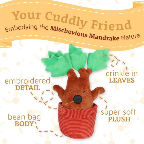 Miniatura 3 de KIDS PREFERRED Harry Potter Mandrake - Animal de peluche con detalles trenzados y hojas arrugadas para bebés, niños pequeños y niños de 10 pulgadas