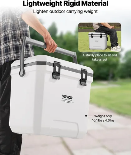Miniatura 4 de VEVOR Enfriador portátil, ligero, material rígido, aislado, portátil, adecuado para pícnics familiares y viajes largos