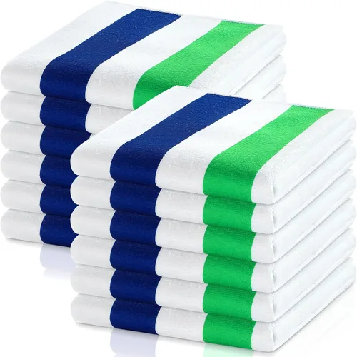 Miniatura 8 de Xinnun Juego de 12 toallas de baño, toallas de playa, de gran tamaño, 28 x 60 pulgadas, altamente absorbentes, para adultos y niños, para natación