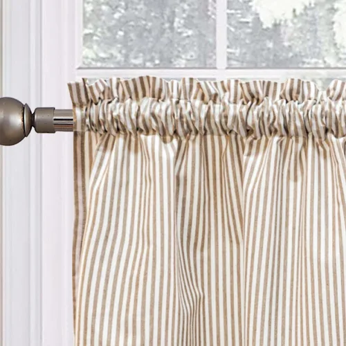 Miniatura 2 de Cortinas de nivel de algodón July Joy de 24 pulgadas de largo, cortinas de cocina de estilo rústico, bolsillo para barra para ventana pequeña
