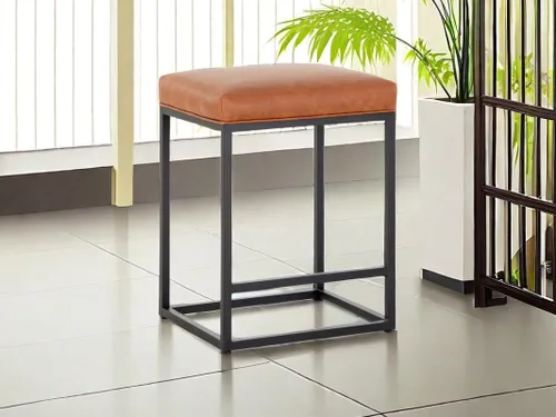 Miniatura 9 de Juego de 4 taburetes de bar marrones para encimera de cocina, taburetes de bar modernos sin espalda de 24 pulgadas, taburetes de bar industriales