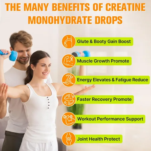 Miniatura 3 de Monohidrato de creatina, creatina líquida para masa muscular, fuerza, glúteos, glúteos y resistencia, creatina para mujeres y hombres con colágeno
