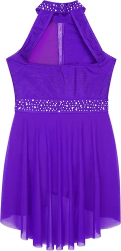Miniatura 6 de CHICTRY Kids Girls Sparkly Rhinestone Ballet Gymnastics Leotards Modern Lyrical Dance Costume