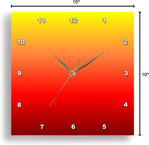 Miniatura 9 de 3dRose Gradiente amarillo brillante, naranja y rojo - Reloj de pared, 10 x 10 pulgadas (DPP_215456_1)