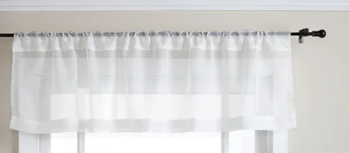 Miniatura 60 de Stylemaster Elegance Cenefa recta de gasa transparente, 60 x 14 pulgadas, color dorado
