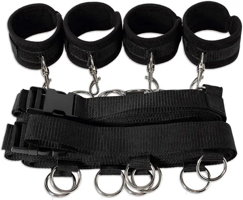 Bandas de resistencia sexual para mujeres, restricciones de cama, lazos sexuales para tobillo y muñeca, sexo sexys, esposas peludas, juego de