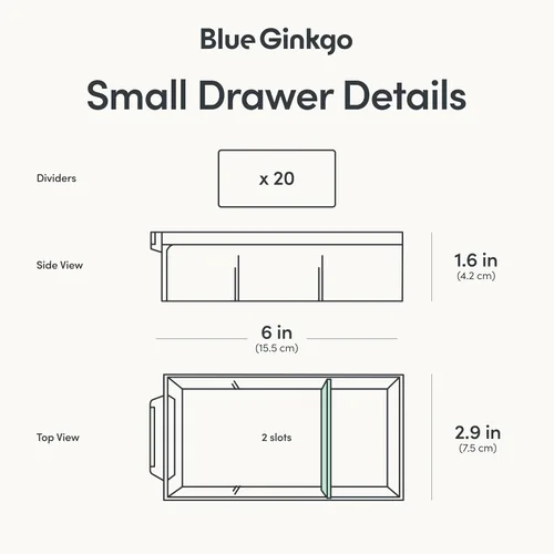 Miniatura 4 de Blue Ginkgo Gabinete pequeño de 20 cajones, organizador transparente apilable para hardware, cuentas, ladrillos de plástico, oficina y Gris