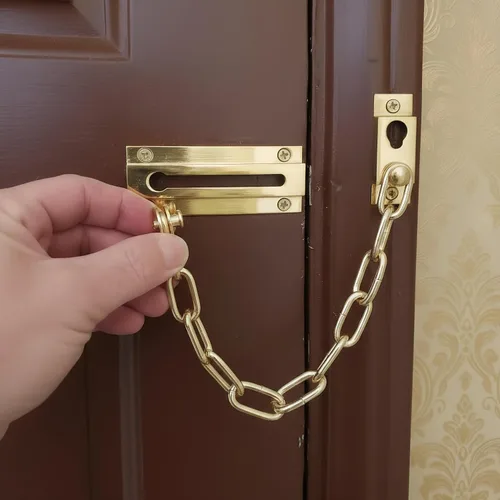Miniatura 2 de Cadena de seguridad para puerta de latón sólido, seguridad para el hogar resistente, cadena de seguridad para cerradura de puerta de latón robusta