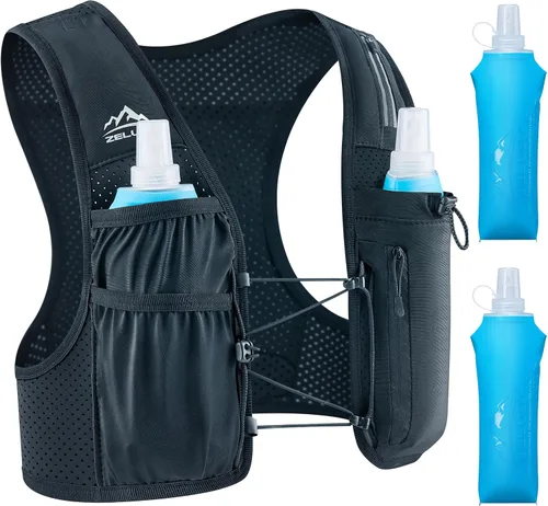 Miniatura 15 de Zelvot Chaleco de correr para mujeres y hombres, patente original de Estados Unidos, correas ajustables para el pecho, chaleco de hidratación