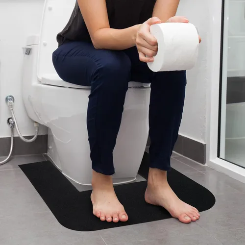 Miniatura 6 de Nuanchu 4 alfombrillas de inodoro para eliminar olores, almohadillas de orina para baño, baño, baño, color negro y gris