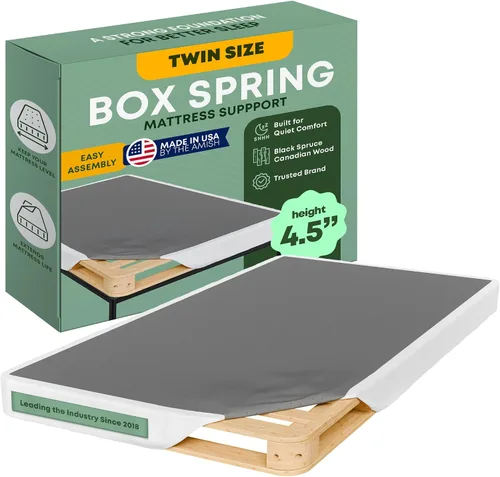 Miniatura 8 de Greaton, 10” Twin Box Spring Only for Twin Size Bed – Amish-Made in The USA – Solid Wood Mattress Foundation with Stable & Quiet Support