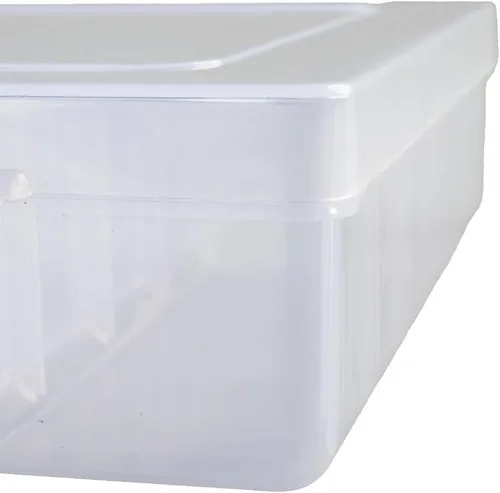Miniatura 4 de Craft County Caja organizadora de hilo e hilo para bordar, 17 compartimentos, plástico blanco transparente, vacía (organizador)
