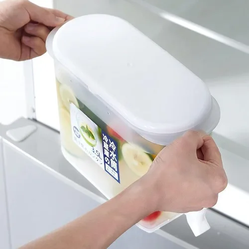 Miniatura 4 de Dispensador de bebidas de plástico, refrigerador de conservación sellada de PP de 3.5 L, recipiente de té de limonada de leche helada, hervidor