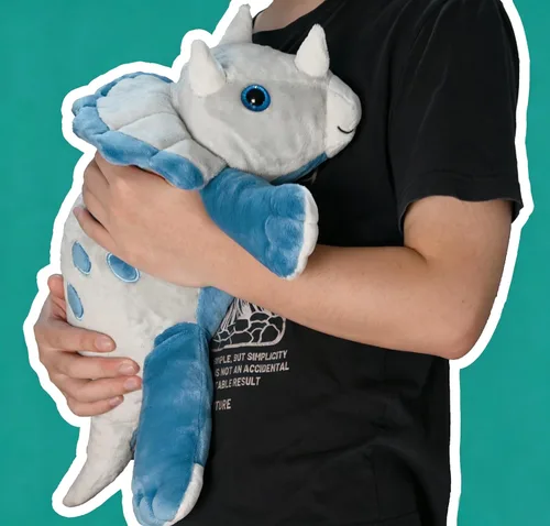 Miniatura 7 de Weighted Dinosaur Plush Toy, 23.5"/4.5 Pounds, Giant Blue Triceratops Dinosaur Plush, Autism Sensory Toys, Anti-Stress Weighted Stuffed Animals for