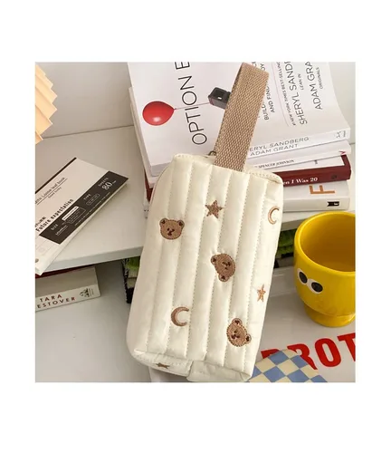 Miniatura 7 de Bolsa de maquillaje Kawaii Bear Coquette, bolsa para cosméticos y cosméticos, bolsa organizadora de viaje, bonita bolsa acolchada para artículos