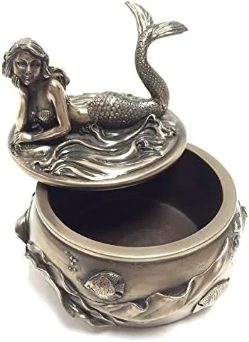 Miniatura 4 de SUMMIT COLLECTION Art Nouveau - Joyero y joyero adornado con diseño de sirena de bronce antiguo