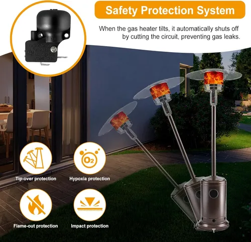 Miniatura 6 de Termopar e interruptor de inclinación para calentador de patio, termopar e interruptor de descarga kit de reparación para propano, tubo de vidrio
