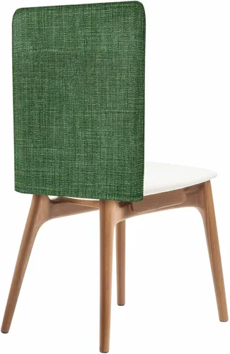 Miniatura 25 de Paquete de 4 fundas de lino beige para sillas de comedor, color liso puro, lavable, extraíble, fundas para sillas de respaldo, funda de respaldo