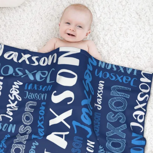 Miniatura 3 de Mantas de bebé personalizadas para niñas y niños con nombre, mantas de bebé personalizadas con nombre, mantas personalizadas para niños, artículos