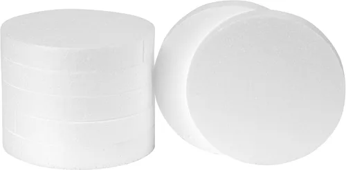 Miniatura 3 de Crafare Círculos de espuma de 6 x 6 x 1 pulgadas para manualidades, paquete de 7 discos redondos de poliestireno de 1 pulgada de grosor