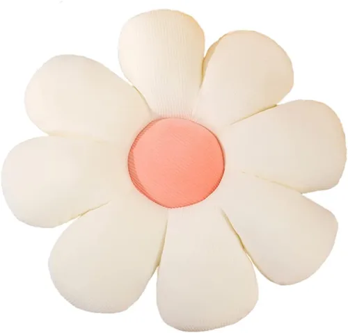 Miniatura 9 de ELONEL Almohada con forma de flores, asiento de oficina, cojín de automóvil, color crema (21.6 pulgadas)