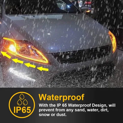 Miniatura 7 de Tira de luz LED para faros delanteros, tubo de 24 pulgadas, flexible, DRL, luz diurna, impermeable, interruptor secuencial que fluye, lámpara
