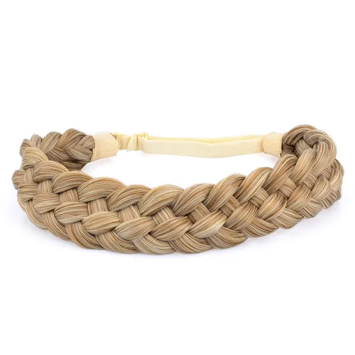 Miniatura 37 de Diadema clásica de cabello sintético trenzado de 5 hebras, trenzas gruesas y anchas, extensión de cabello con elástico para mujeres y niñas