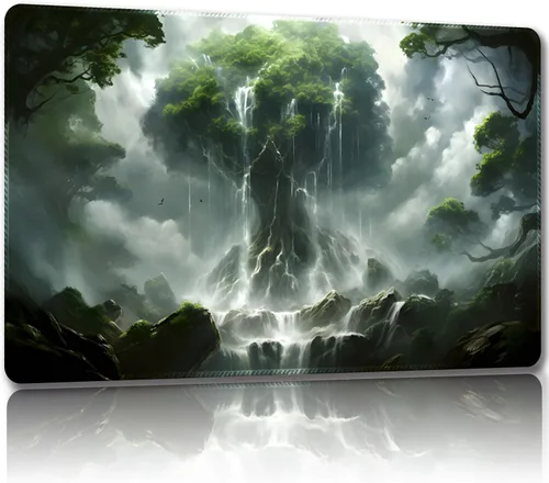 Miniatura 20 de Tapete de juego para MTG con bolsas de almacenamiento gratis, tapete de juego de 24 x 14 pulgadas TCG y alfombrillas de juego de mesa para cartas