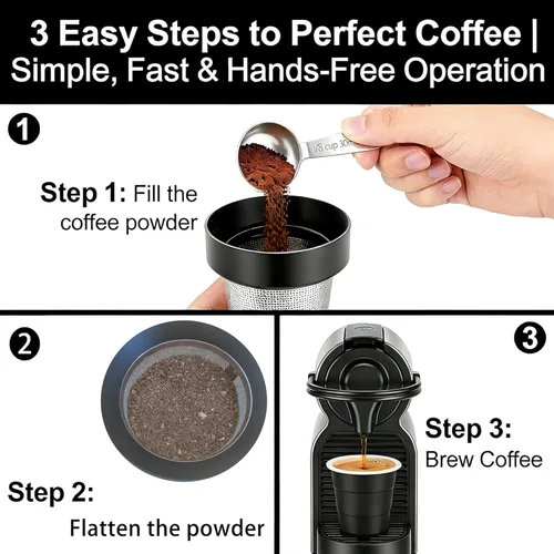 Miniatura 4 de Kit de recambio reutilizable de taza K, cuchara de café de acero inoxidable 304 de 1.0 fl oz y embudo dosificador de aluminio, se adapta a Keurig