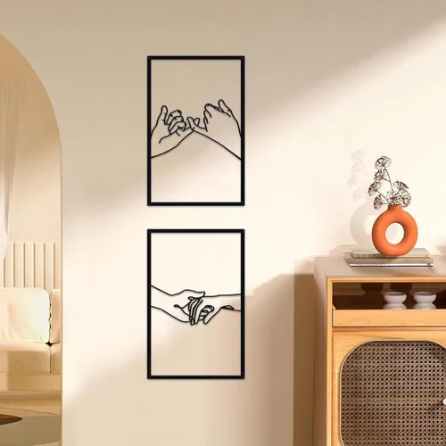 Miniatura 6 de Arte de pared de metal con forma de mano de cuerpo minimalista de líneas femeninas, esculturas de pared modernas de línea abstracta para el hogar