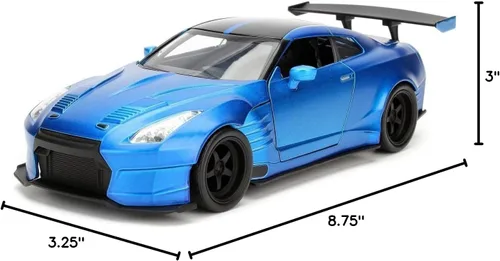 Miniatura 2 de Jada Toys Fast & Furious 1:24 2009 Brian's Nissan GT-R R35 Ben Sopra - Coche fundido a presión, juguetes para niños y adultos, color azul