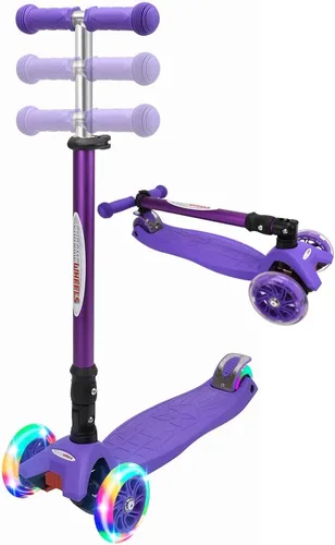 Miniatura 11 de ChromeWheels Patinetes Plegables para Niños, Patinete Deluxe con 4 Alturas Ajustables, Límite de Peso 132 libras, 3 Ruedas, Inclínate para Dirigir #