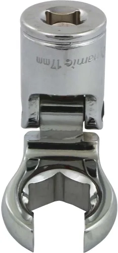 Miniatura 6 de Dynamic Tools D008760 3/8 "Drive Metric 0.394 in Flex Head con Crow Foot Flare Nut Socket, acabado cromado