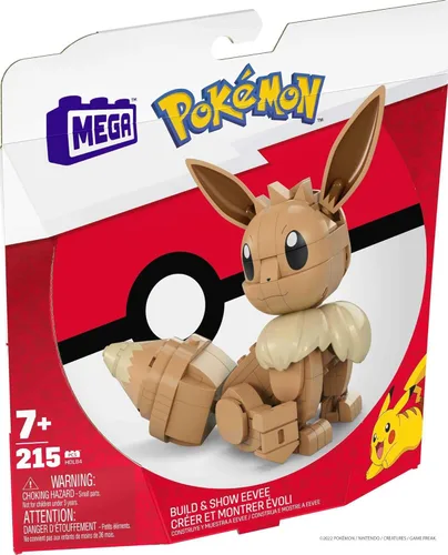 Miniatura 6 de MEGA - Juego de juguetes de construcción Pokémon Build & Show Eevee con 215 piezas, articulados y posables, 4 pulgadas de alto, para niños