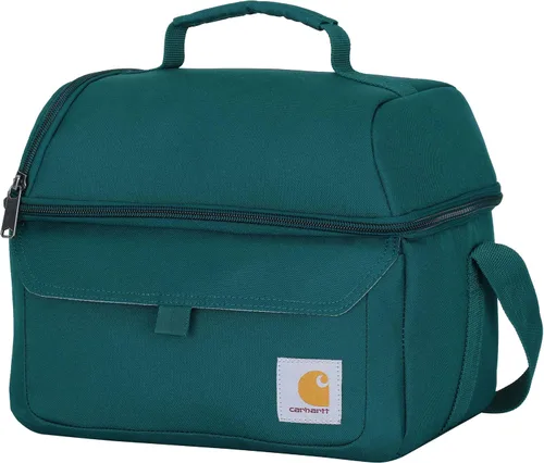 Miniatura 12 de Carhartt Lonchera con dos compartimentos para 12 latas, duradera, totalmente aislada, para mujeres y hombres, lonchera grande (negro)
