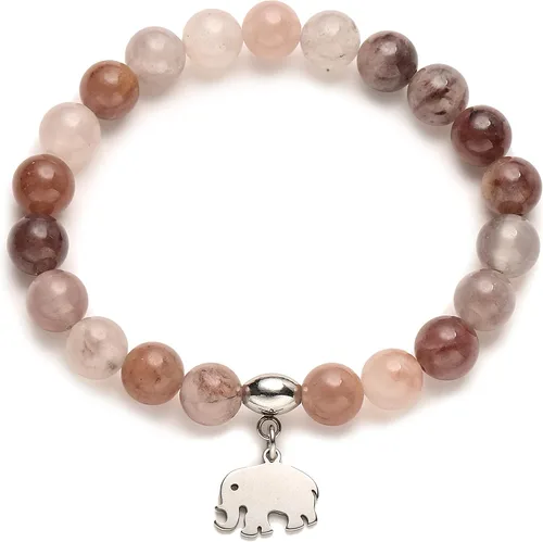 Regalos de elefante para mujer, pulseras de relajación curativas de piedra natural, de 0.315in antiansiedad, piedras de cristal para aliviar el