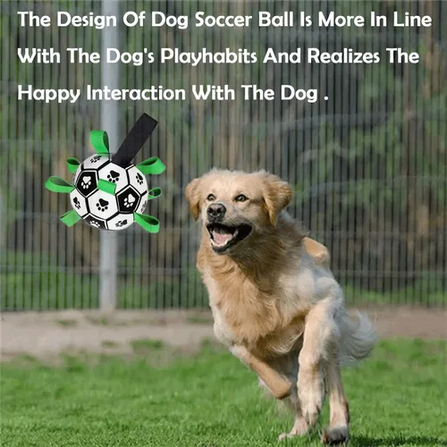 Miniatura 6 de Balón de fútbol para perros, juguetes interactivos para tira y afloja, regalos de cumpleaños para cachorros, juguete de remolcador, juguete de agua
