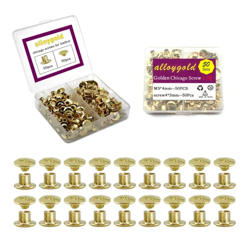 Miniatura 14 de 50 Juegos M5*6 Negro Pistola Kit de Tornillos Chicago Remaches de Cuero Tornillos Remaches Chicago Botones de Tornillos DIY Acabado de Cuero