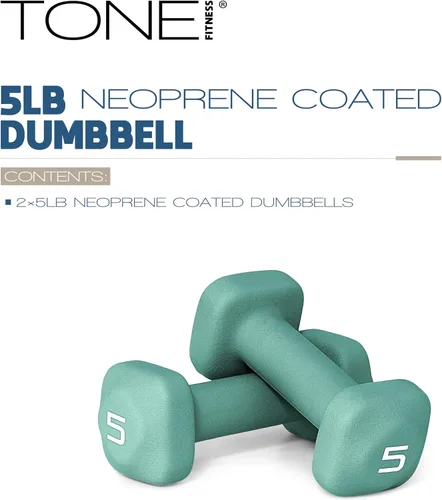 Miniatura 61 de Tone Fitness Pares de Mancuernas de Pesas de Neopreno con Cabeza Cuadrada Antirrodamiento Múltiples Opciones Azul