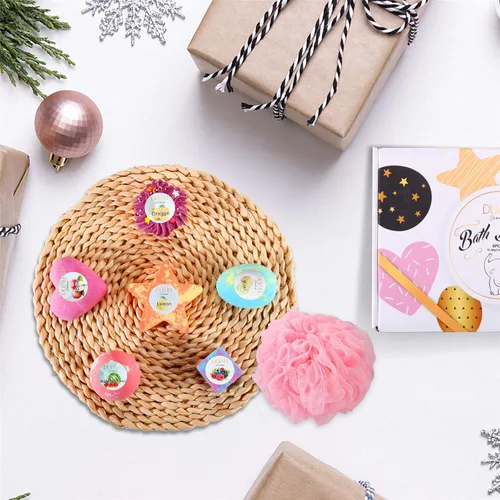 Miniatura 4 de DUAIU 6 bombas de baño de burbujas gaseosas para niños y mujeres, juego de regalo de bombas de baño naturales orgánicas para niños con aceites
