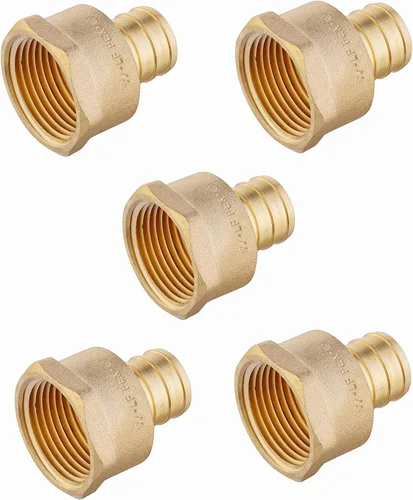 Miniatura 9 de EFIELD Barb Crimp Pex - Adaptador NPT hembra de 1 pulgada x 1 pulgada, adaptador NPT de latón, ASTM F1807, (PEX1807335), (PEX1807335)