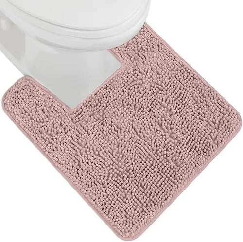Miniatura 74 de Gorilla Grip - Tapete de baño afelpado, absorbente, peludo, de felpilla, para base de inodoro cuadrada, reverso de goma, suave, de microfibra, claro