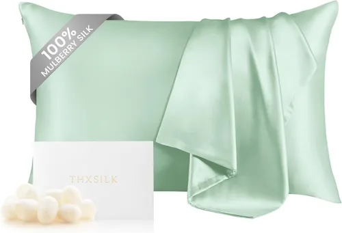 Miniatura 32 de THXSILK Funda de almohada de seda de morera 100% para cabello y piel, funda de almohada de seda hipoalergénica, suave, transpirable, con cremallera