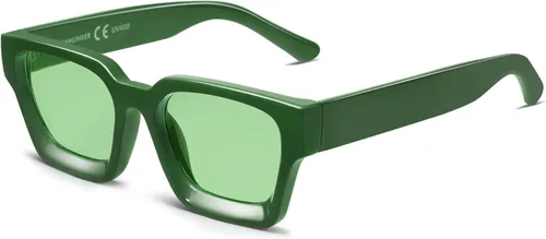 Miniatura 20 de VANLINKER Gafas de sol cuadradas gruesas para hombres y mujeres, retro, rectangulares, con protección UV400, VL9731